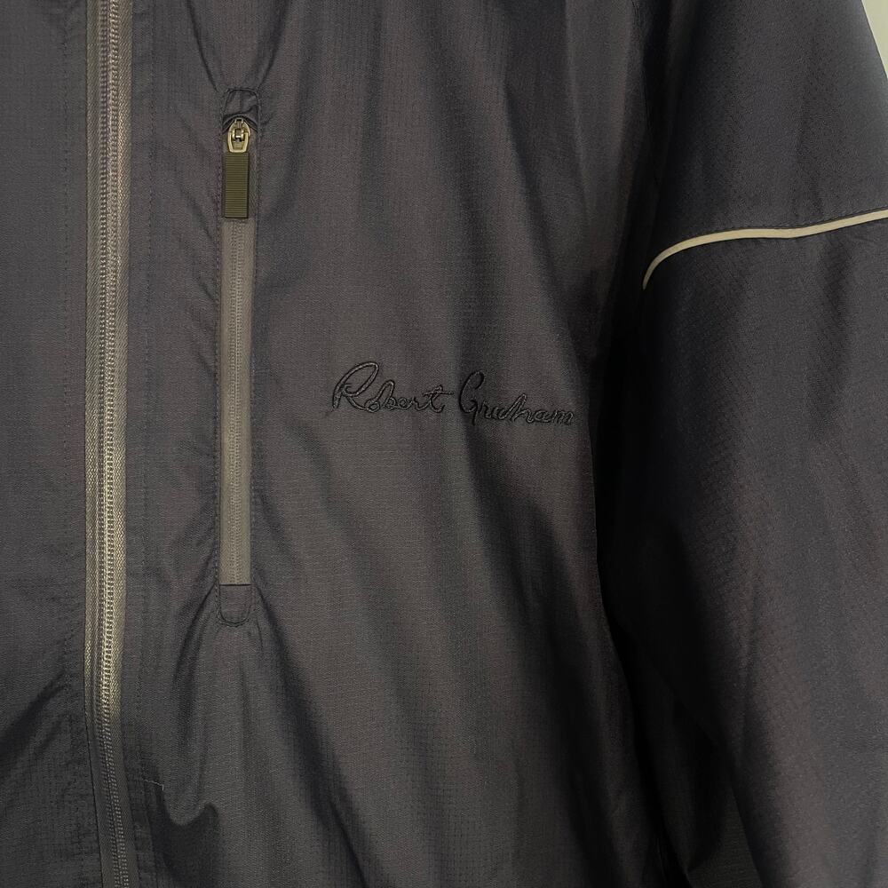 Robert Graham Men's Classic Fit Derek Windbreaker Jacket Navy XL - Picture 7 of 10